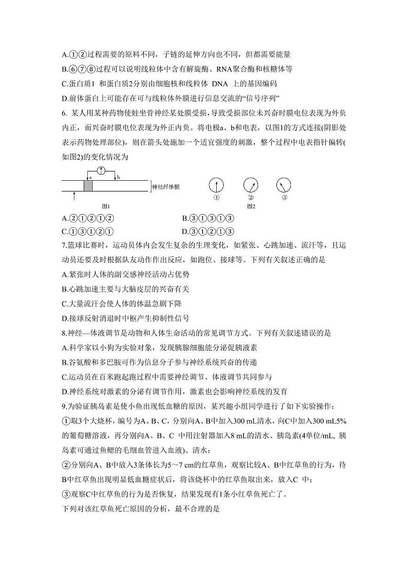 湖南省天一大联考2023-2024学年11月份高三年级三联 生物第3页