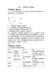 2024届高考生物二轮专题复习与测试专题六个体稳态的维持__调节第9讲人体的内环境与稳态考点二免疫调节与人体降