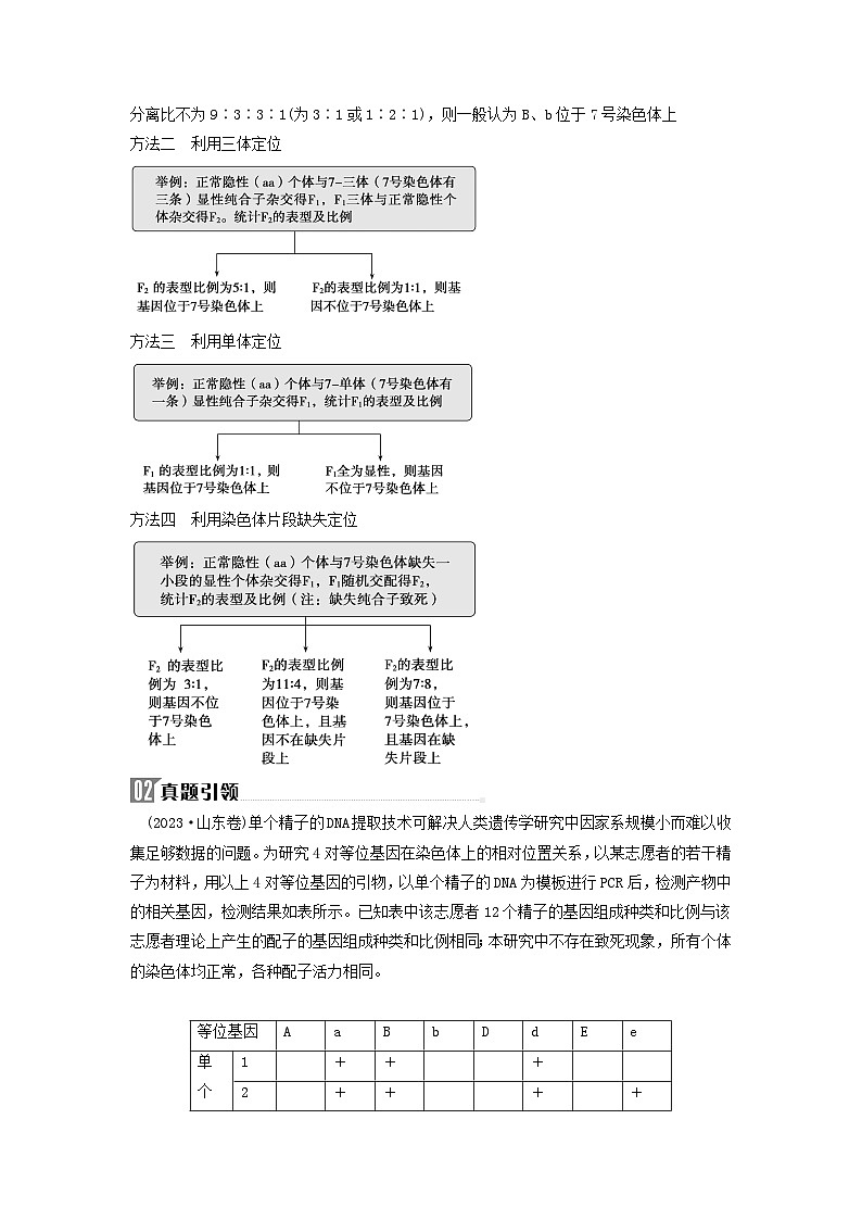 2024届高考生物二轮专题复习与测试专题四遗传规律和伴性遗传高考命题热点五判断基因的位置03