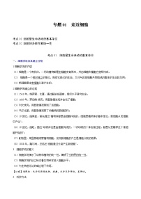 【知识梳理】2024年高中生物学业水平考试（新教材专用）专题01 走近细胞-讲义