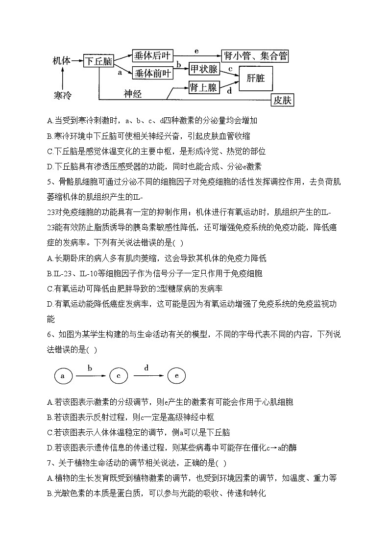 2023-2024学年高二上学期生物学浙科版（2019）期末模拟测试卷B卷(含答案)02