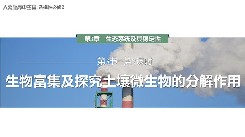 3.3.2 生物富集及探究土壤微生物的分解作用-2023-2024学年高二生物人教版选择性必修2课件第1页