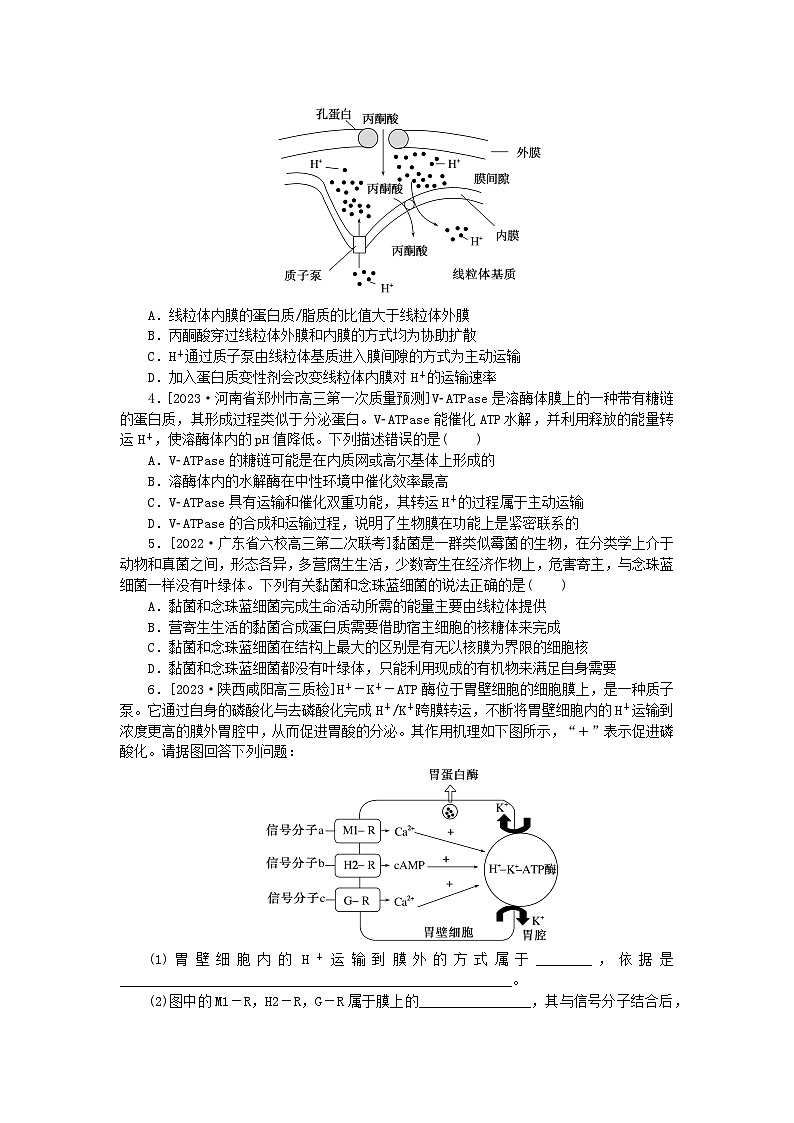 新教材2024高考生物二轮专题复习整合训练2生命系统的结构基础第2页