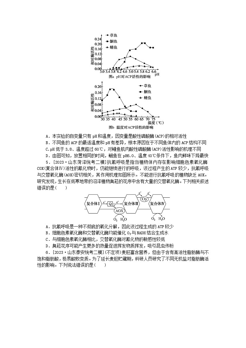 新教材2024高考生物二轮专题复习整合训练3细胞内的酶和ATP第2页