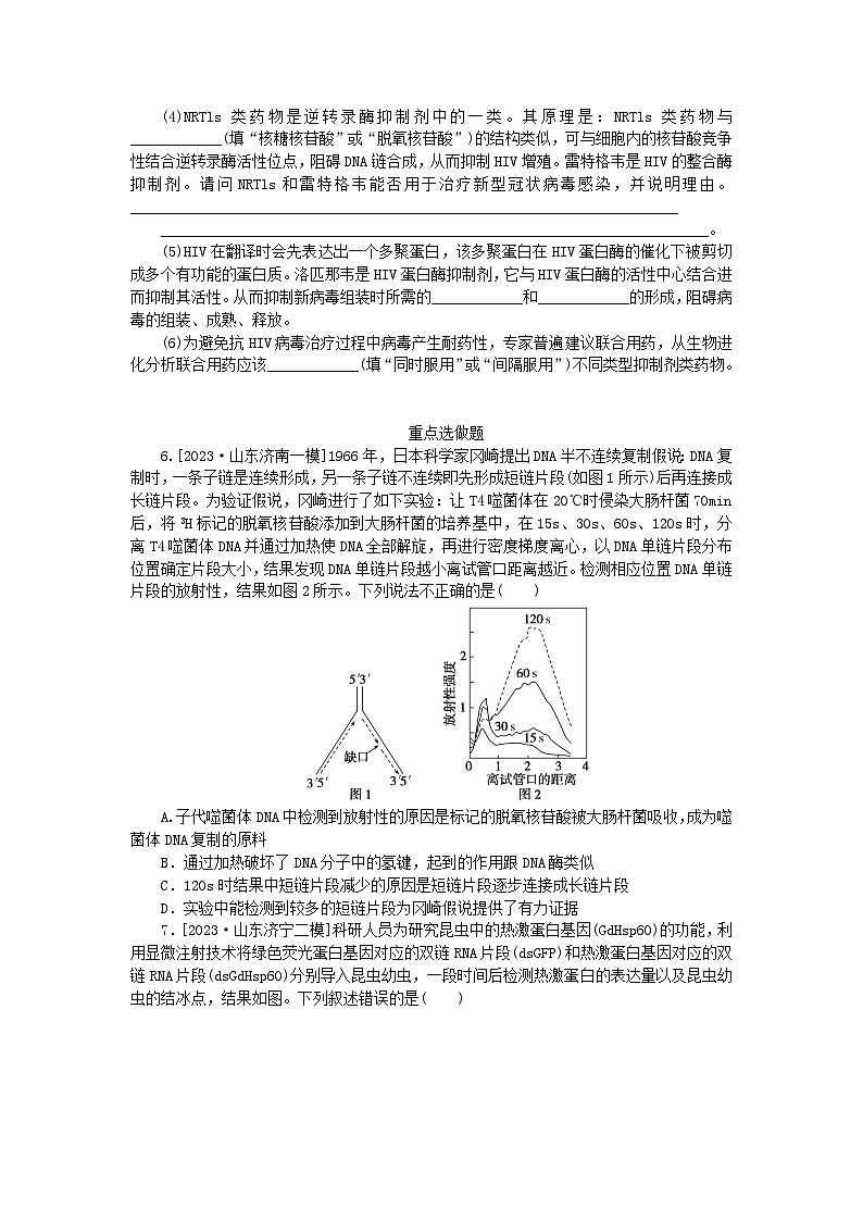新教材2024高考生物二轮专题复习整合训练7遗传的分子基础第3页