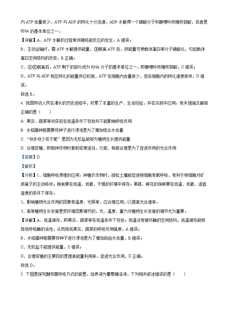 湖南省邵阳市武冈市2023-2024学年高二上学期期中生物试题（Word版附解析）03