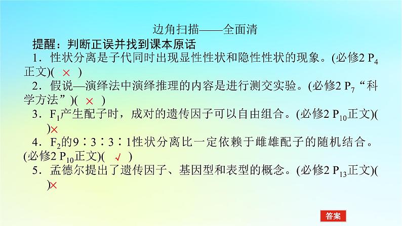 新教材2024高考生物二轮专题复习专题四生命系统的遗传变异进化第2讲遗传的基本规律与人类遗传参件课件PPT06