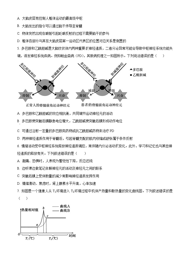 山东省烟台市2023-2024学年高二上学期期中生物试题（Word版附解析）02