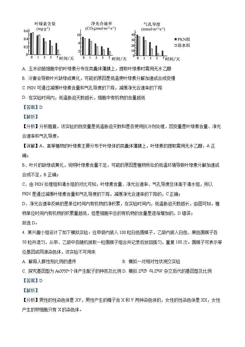 精品解析：重庆市巴蜀中学校2023-2024学年高三上学期月考（五）生物试题（解析版）第3页