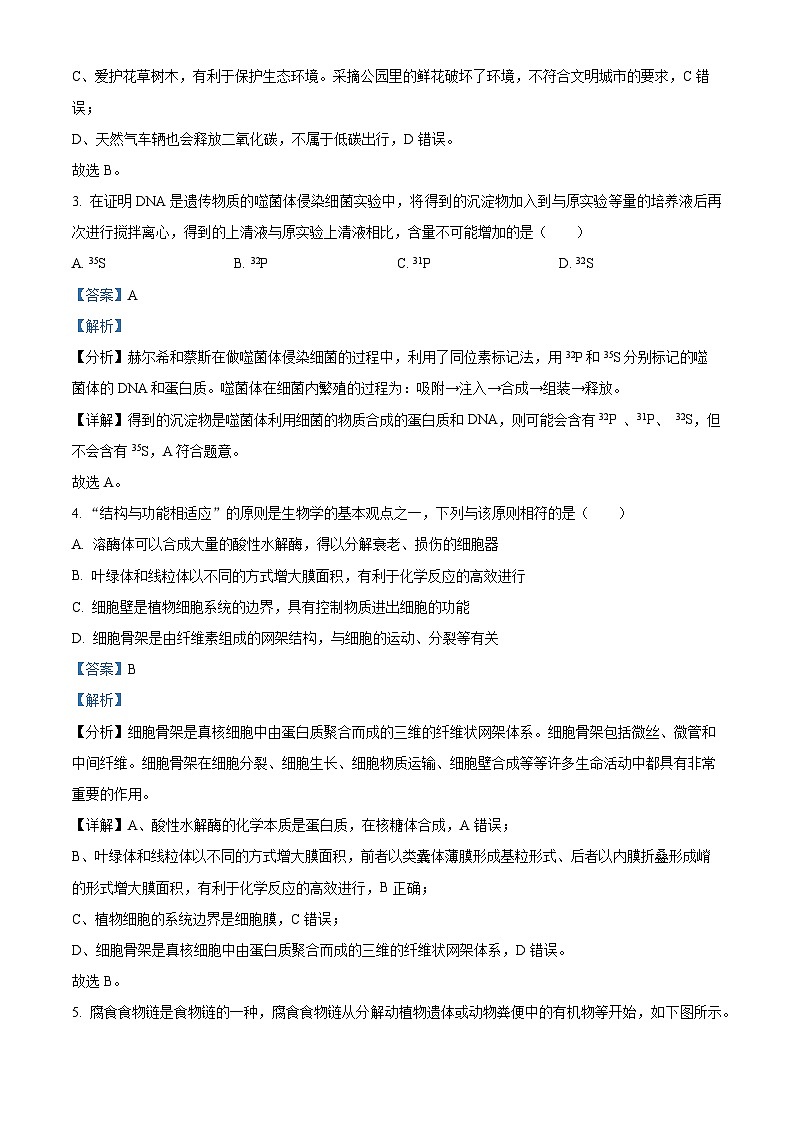 浙江省杭州市学军中学2023-2024学年高三上学期阶段测试4生物试题（Word版附解析）第2页