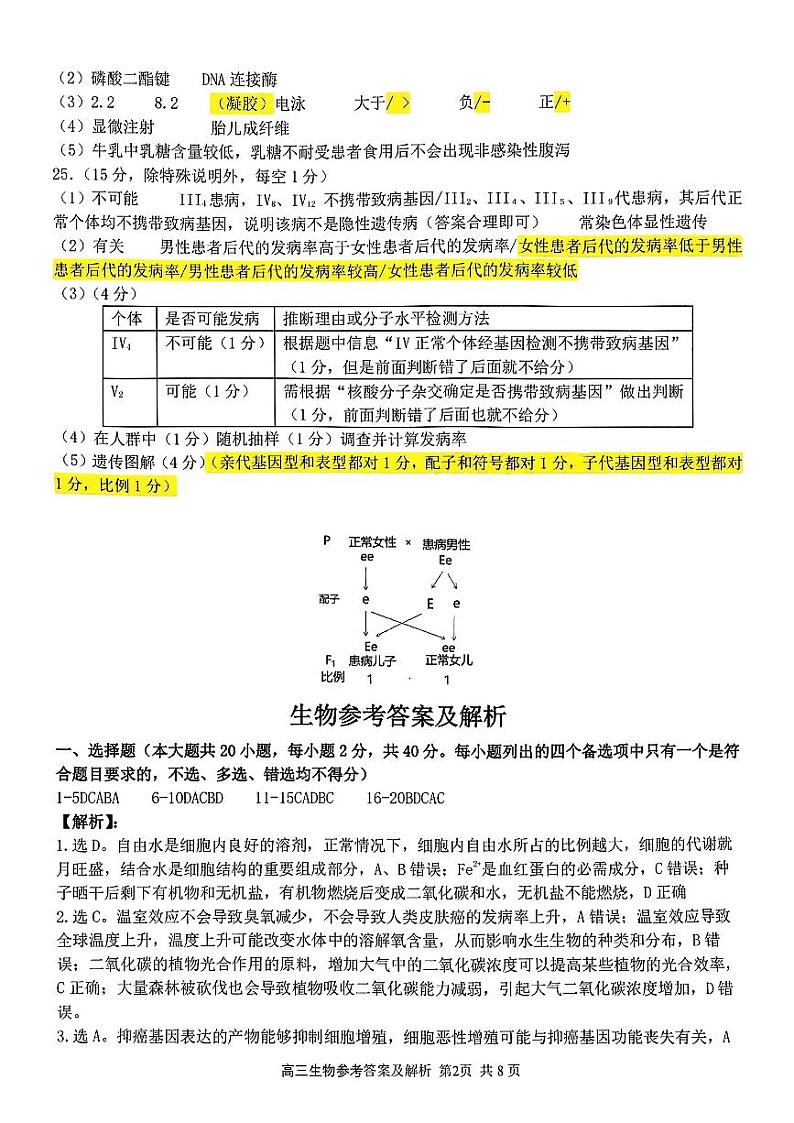 浙江省精诚联盟2023-2024学年高三上学期12月适应性联考生物试题及答案02