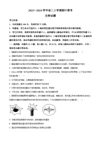 安徽省亳州市蒙城县五校2023-2024学年高三上学期期中联考试题 生物试题  Word版无答案