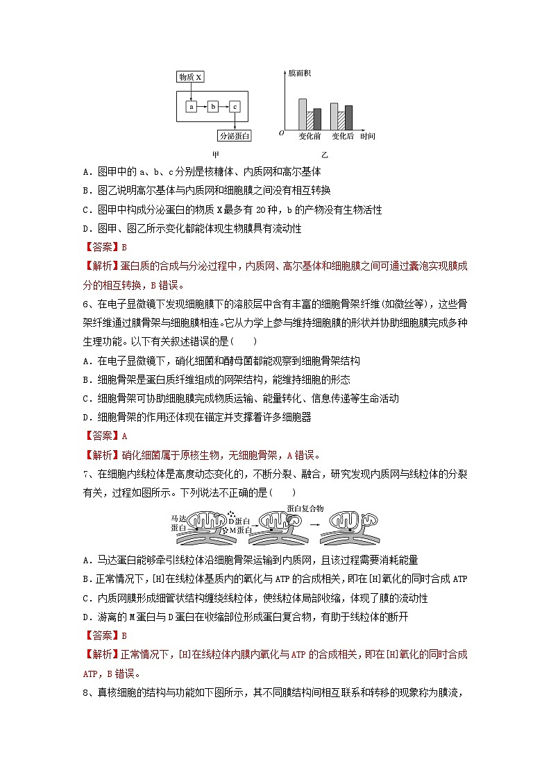 专题05 细胞器和生物膜系统（精练）（解析版）第3页
