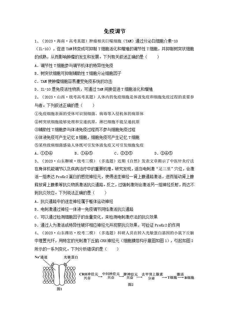 专题26 免疫调节（精练）（原卷版）第1页