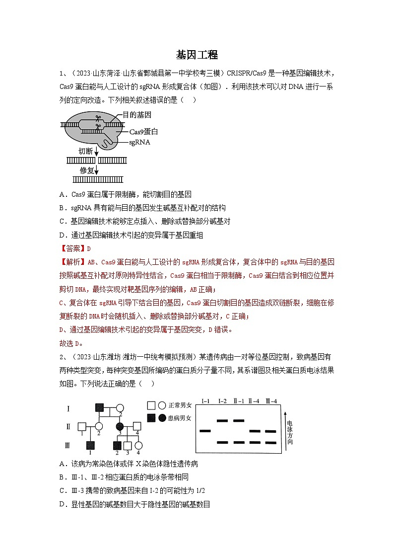 专题32 基因工程（精练）（解析版）第1页