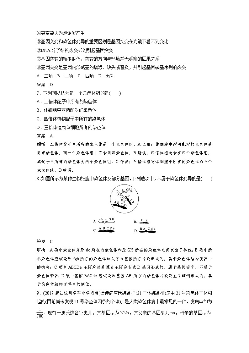 高中生物必修二第5章《本章综合与测试》测评-统编人教版第3页