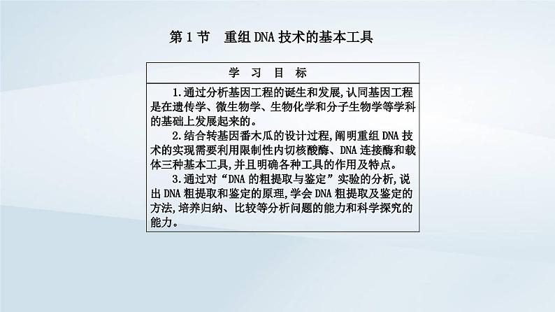 新教材同步辅导2023年高中生物第3章基因工程第1节重组DNA技术的基本工具课件新人教版选择性必修302