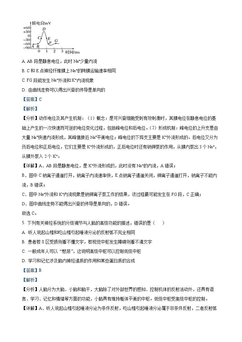 安徽省合肥市庐江县2023-2024学年高二上学期第二次月考生物试题（Word版附解析）03