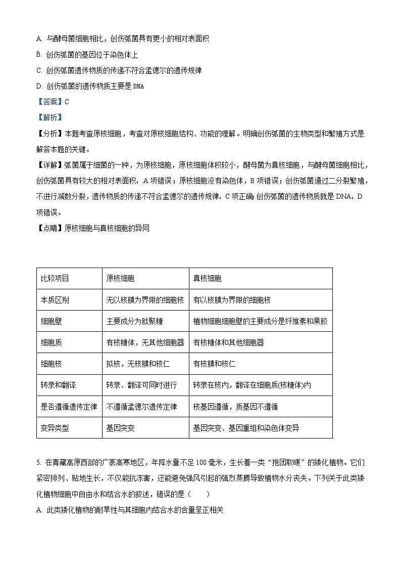 四川省南充市西充中学2022-2023学年高二下学期5月月考生物试题（Word版附解析）第3页