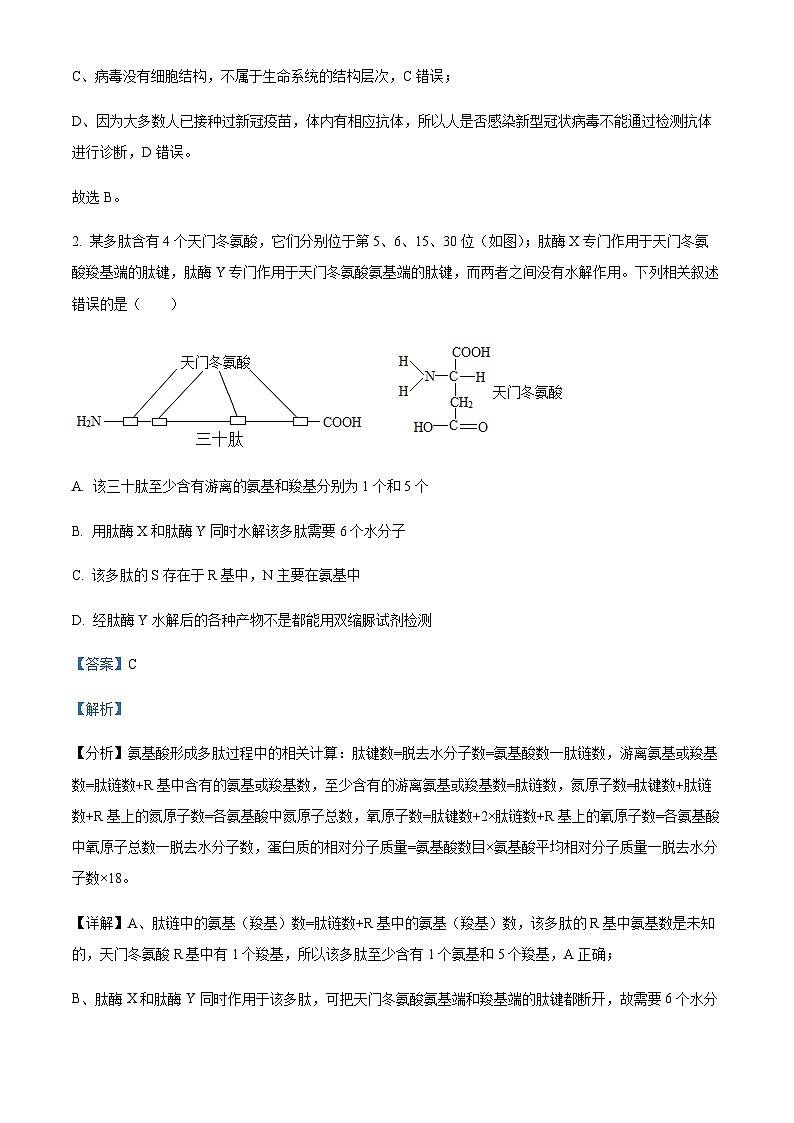 2022-2023学年新疆维吾尔自治区喀什地区巴楚县第一中学高三上学期11月期中考试生物试题含解析02