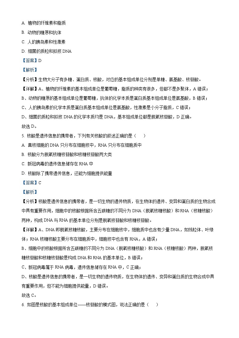 四川省南充市西充中学2023-2024学年高三上学期8月月考生物试题（Word版附解析）03