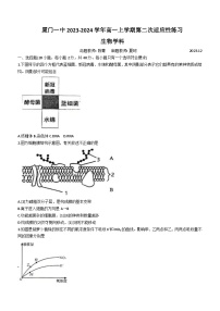 福建省厦门市一中2023-2024学年高一12月月考生物试题（Word版附答案）