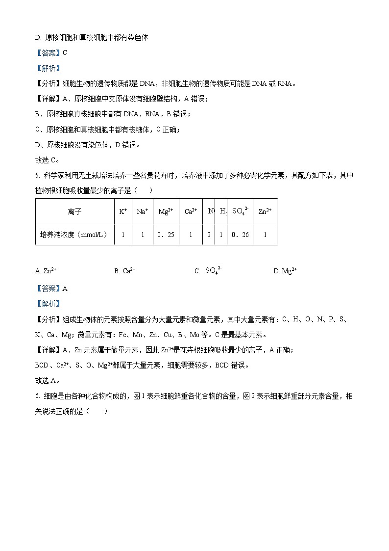四川省南充市嘉陵第一中学2023-2024学年高一上学期12月月考生物试题（Word版附解析）第3页