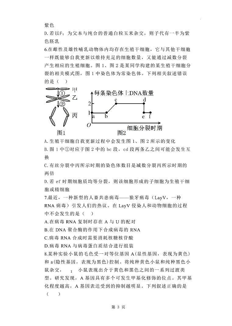 生物-河南省焦作市博爱县第一中学2023-2024学年高三上学期12月月考试题和答案第3页