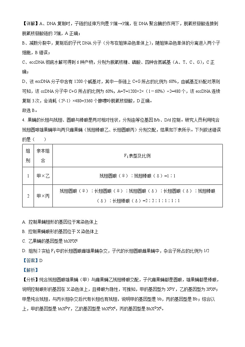 河南省顶级名校2023-2024学年高三12月教学质量测评理综生物试题（解析版）第3页