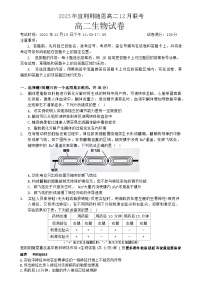 湖北省宜荆荆随恩教科研协作体2023-2024学年高二上学期12月月考生物试题