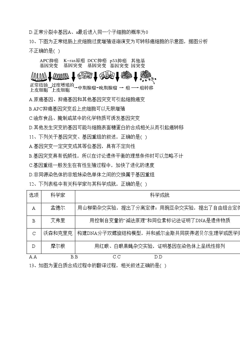 福建省福州第一中学2022-2023学年高一下学期第四学段（期末考试）生物试卷(含答案)03