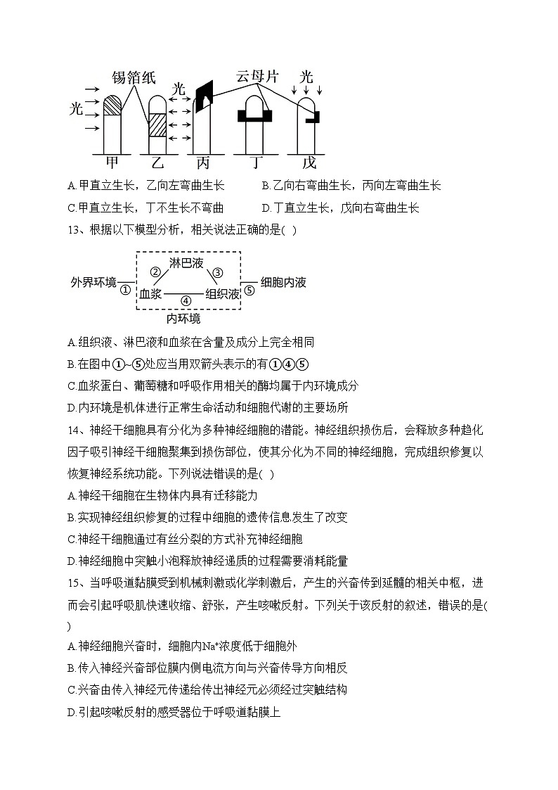 四川省泸县第四中学2023-2024学年高二上学期12月月考生物试卷(含答案)第3页