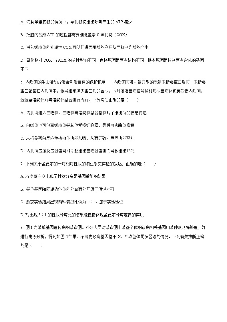 2023-2024学年湖南省湘东九校联盟高三上学期第一次联考生物试卷含解析03