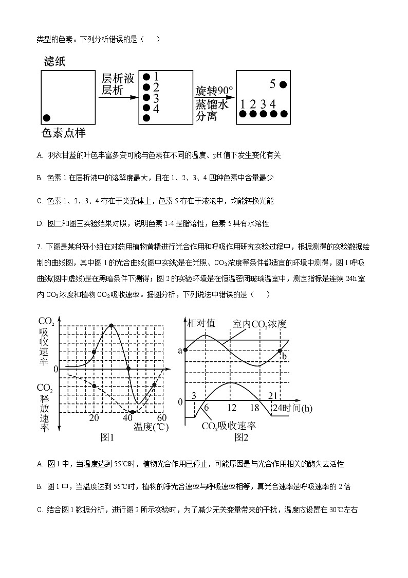 重庆市八中2023-2024学年高三上学期入学测试生物试题（原卷版）第3页