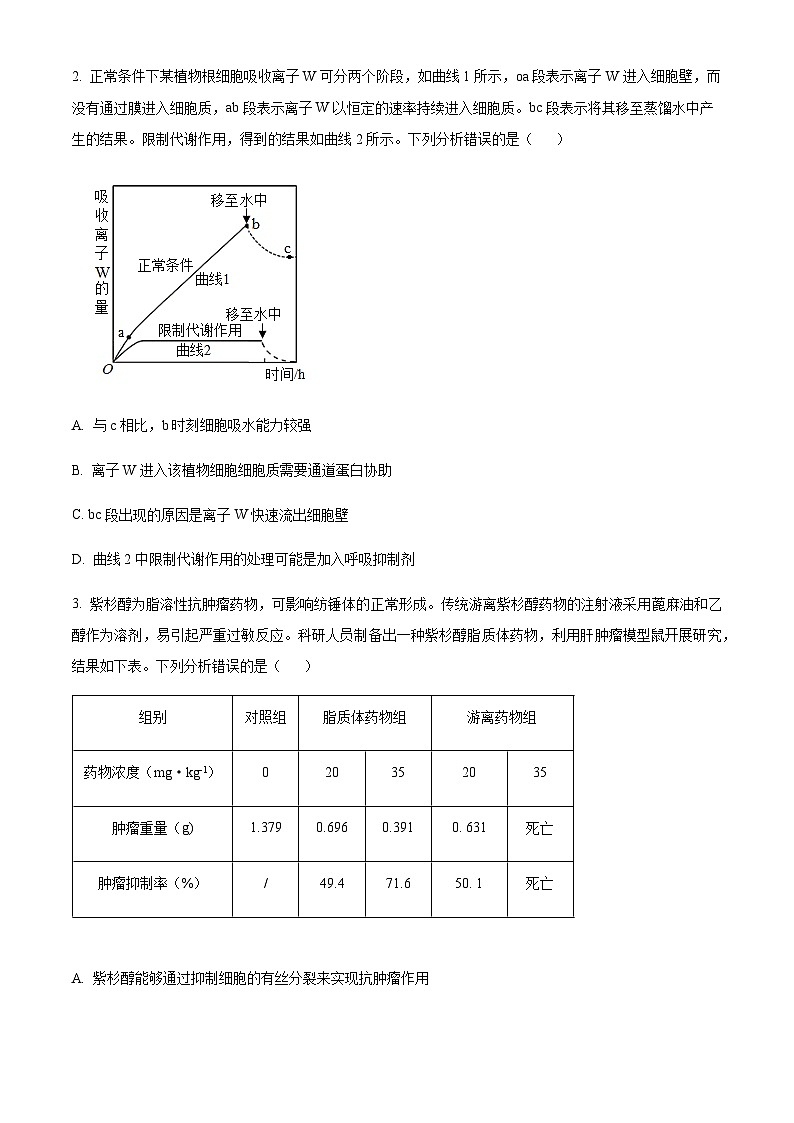 2024届山东省实验中学高三上学期第二次诊断考试生物试题含答案第2页