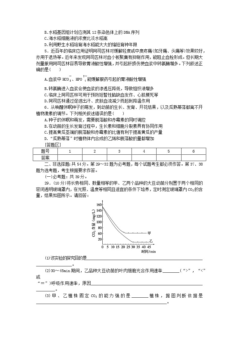 统考版2024届高考生物二轮专项分层特训卷第二部分高考模拟演练二（附解析）第2页