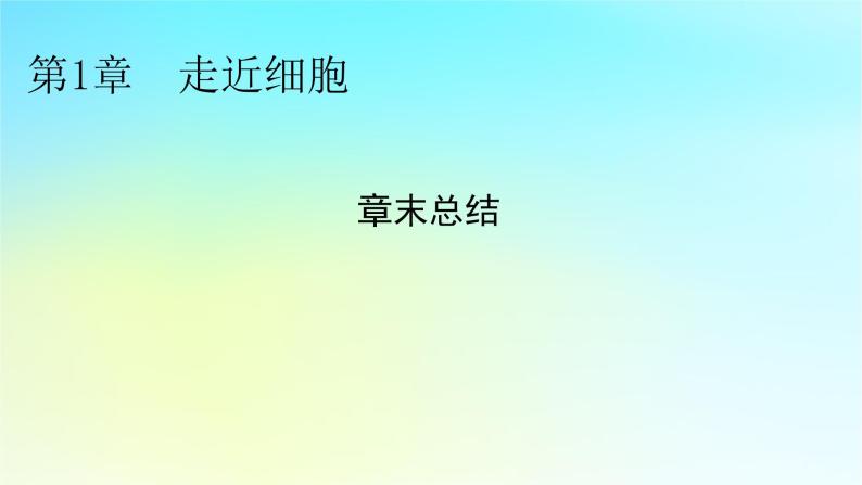 新教材2024版高中生物第1章走近细胞章末总结课件新人教版必修101