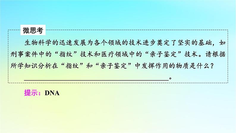 新教材2024版高中生物第2章组成细胞的分子第5节核酸是遗传信息的携带者课件新人教版必修106