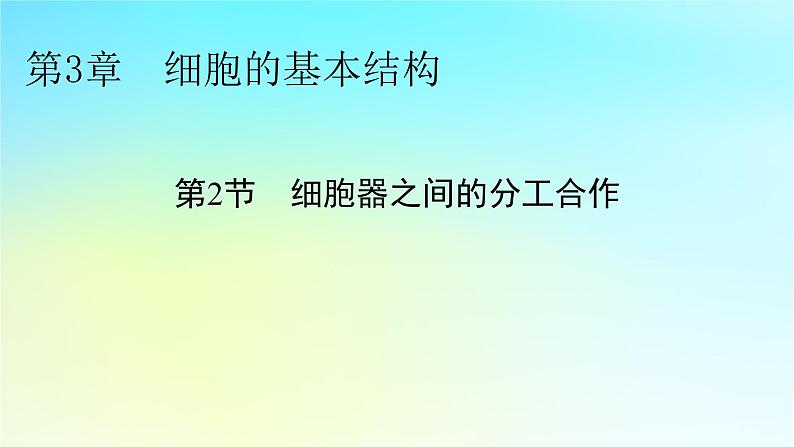 新教材2024版高中生物第3章细胞的基本结构第2节细胞器之间的分工合作课件新人教版必修101