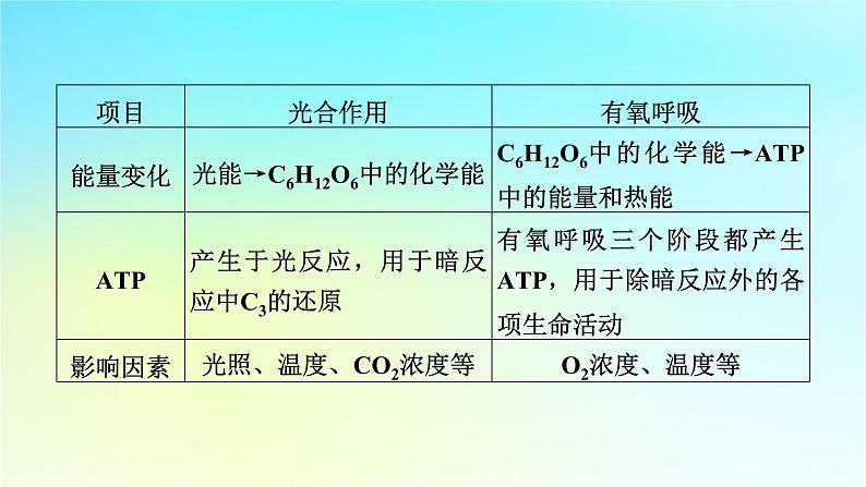 新教材2024版高中生物第5章细胞的能量供应和利用微专题2光合作用和细胞呼吸的综合应用课件新人教版必修104