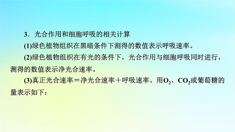 新教材2024版高中生物第5章细胞的能量供应和利用微专题2光合作用和细胞呼吸的综合应用课件新人教版必修107