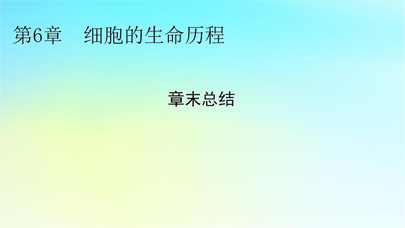 新教材2024版高中生物第6章细胞的生命历程章末总结课件新人教版必修101