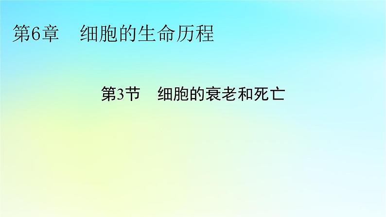 新教材2024版高中生物第6章细胞的生命历程第3节细胞的衰老和死亡课件新人教版必修1第1页