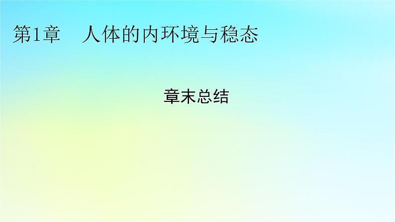 新教材2024版高中生物第1章人体的内环境与稳态章末总结课件新人教版选择性必修101