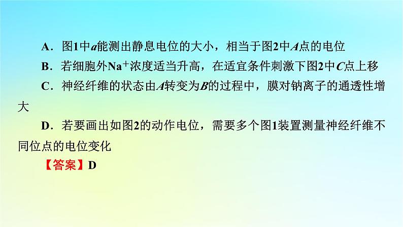 新教材2024版高中生物第2章神经调节微专题1膜电位的测量及电表指针偏转问题分析课件新人教版选择性必修106