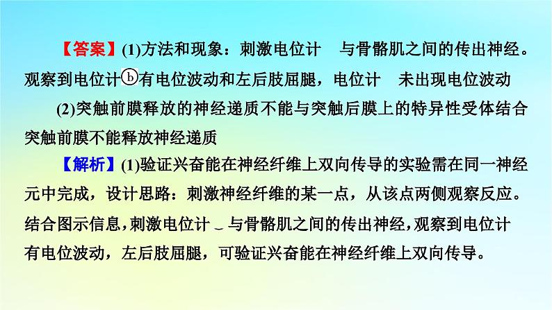 新教材2024版高中生物第2章神经调节微专题2反射弧中兴奋传导特点的实验探究课件新人教版选择性必修106