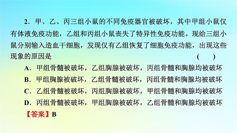 新教材2024版高中生物第4章免疫调节微专题6免疫功能的实验探究课件新人教版选择性必修106