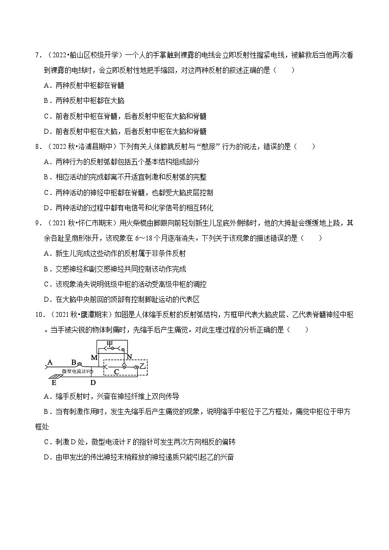 第2章 章末检测-2023-2024学年高二生物同步讲练测（人教版选择性必修1）02