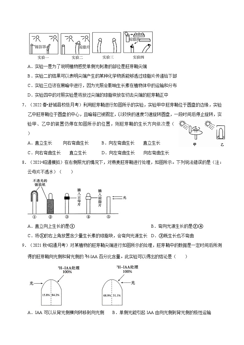5.1 植物生长素（课后练习）-2023-2024学年高二生物同步讲练测（人教版选择性必修1）02