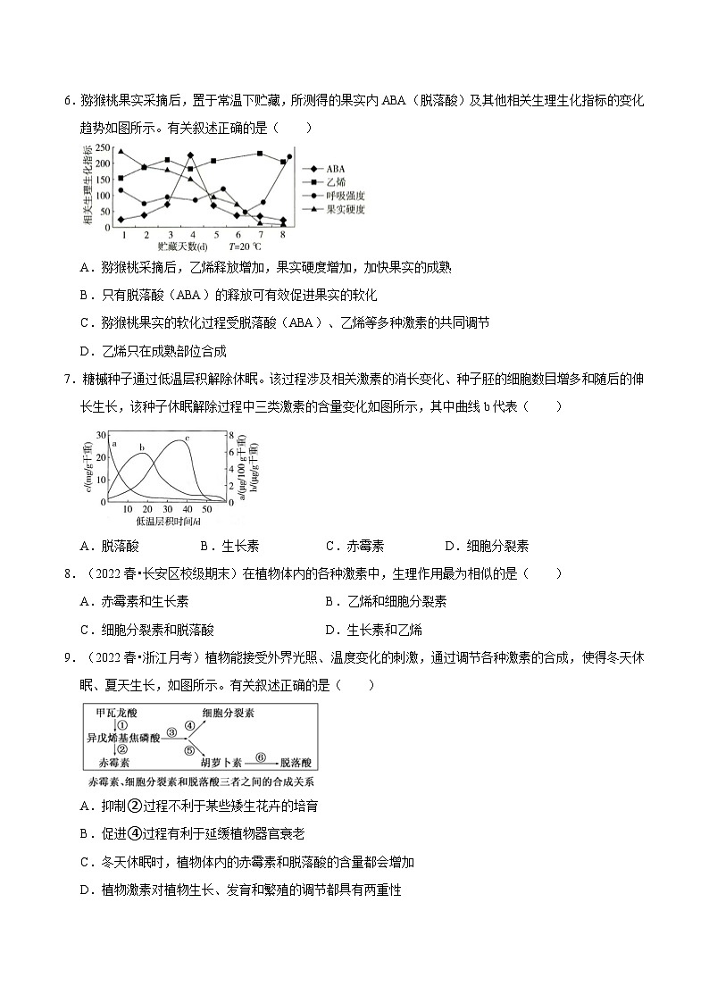 5.2 其他植物激素（课后练习）-2023-2024学年高二生物同步讲练测（人教版选择性必修1）02